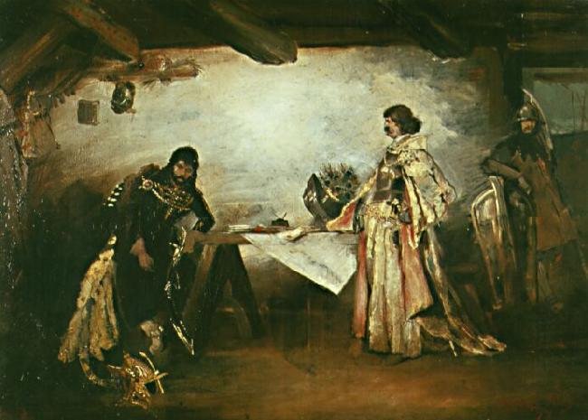 Mikolas Ales A picture of Jiri of Podebrady and Matthias Corvinus by Mikolas Ales France oil painting art